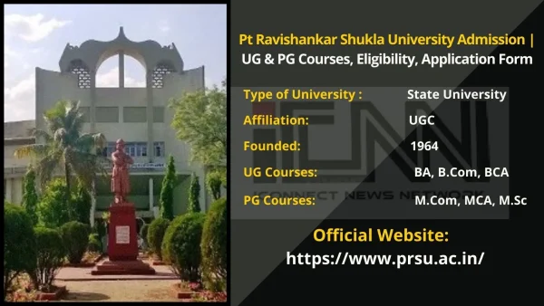 Pt Ravishankar Shukla University Admission